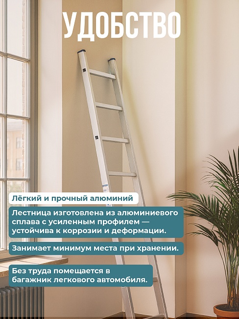 Лестница односекционная Alumet Ал 5106 фото 5